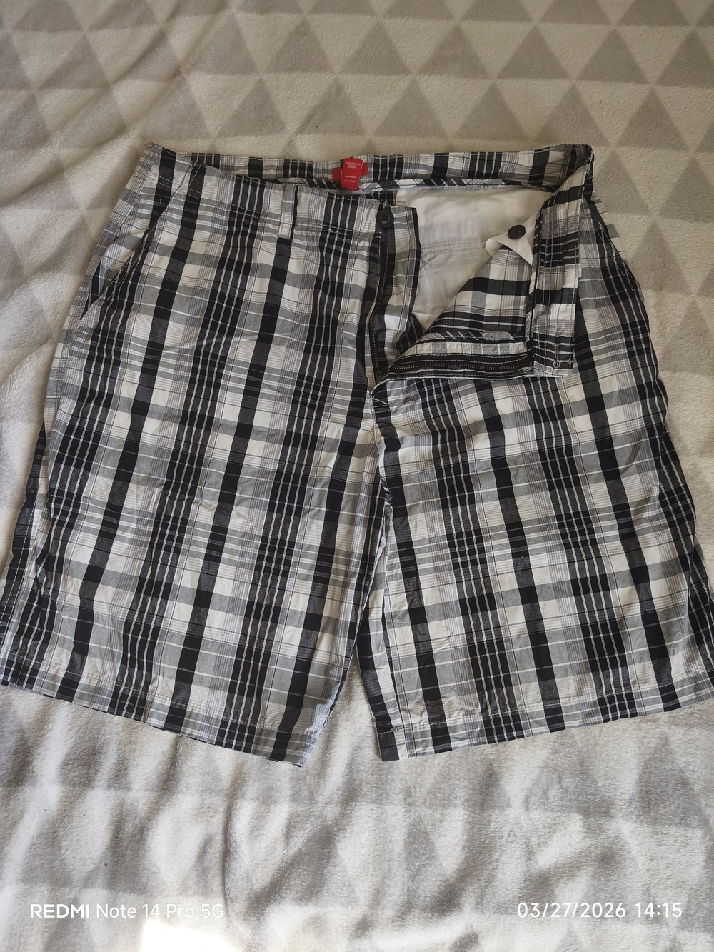 Black & White Plaid Men’s Shorts